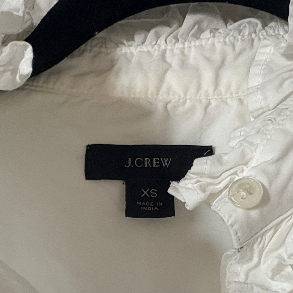 J. Crew Ivory Ruffled Blouse - Picture 2 of 6